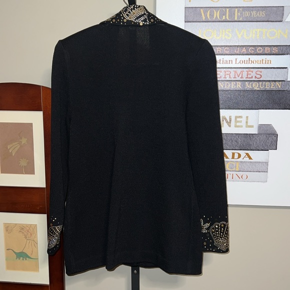 NWOT St. John by Marie Gray vintage sweater jacket with seahorse seashells bling - Picture 6 of 8